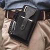 Men's Retro Crazy Horse Leather Waist Phone Bag - Multifunctional and Genuine