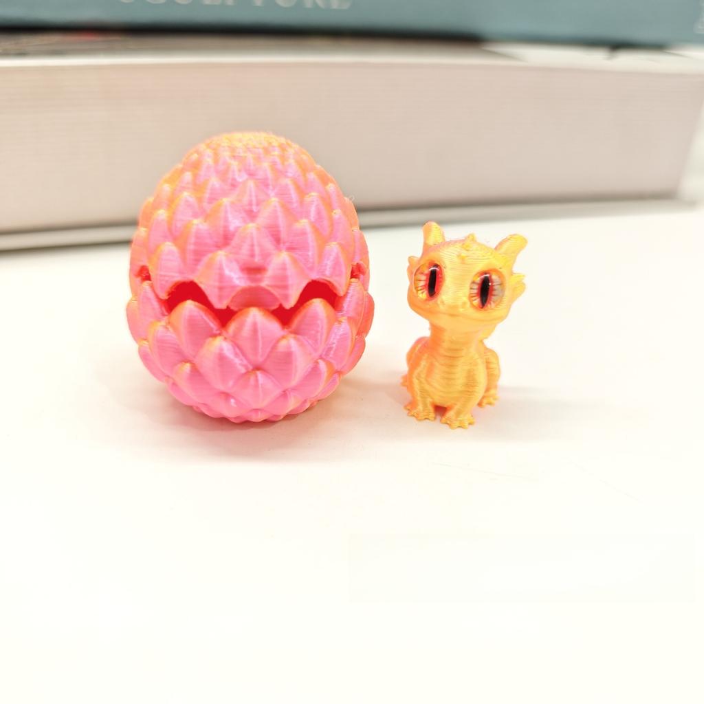 3D Printed Dragon Egg Figures Animal Toys MIni Dragon Fidget Toys Simulation Eyes Home Accessories Desktop Decor Kids Toy Gift