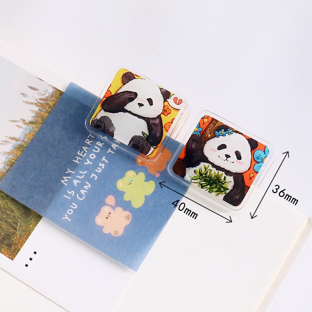 5Pcs/set panda Clip Acrylic Cute Page Holder Paper Clips Binder Clip Clamp File Index Photo Stationery Storage Office School