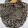 Women's Detachable Faux Collar Insert Leopard Snakeskin Print Half Shirt Blouse Lapel False Collar Decorative Favor