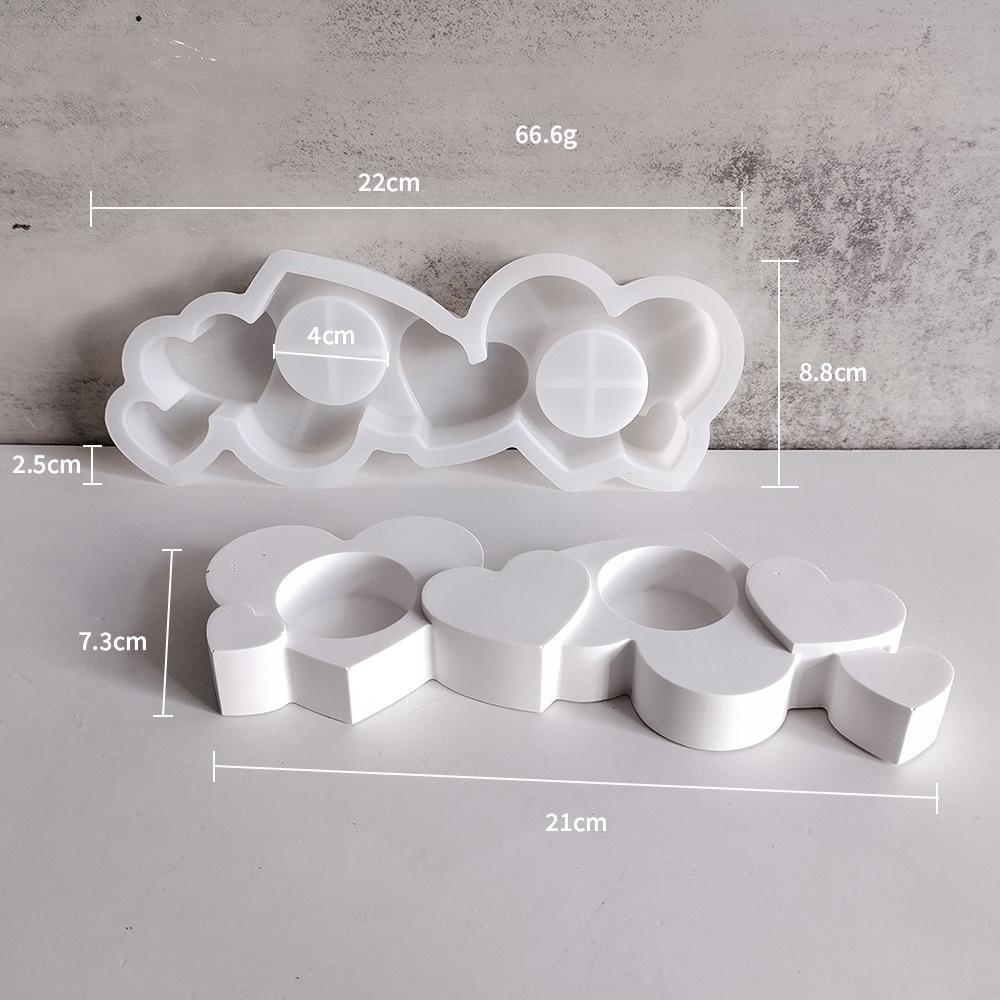 Heart Shaped Tea Lights Silicone Mould Love Tea Lights Valentine's Day Candle Mold Plaster Decoration Molds