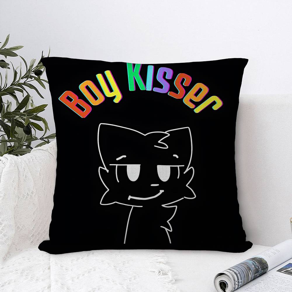 

Boykisser Silly Cartoon Cushion Cover Polyester Sofa Cushions Decorative Throw Pillows Home Decoration Pillowcover 12x12Inch