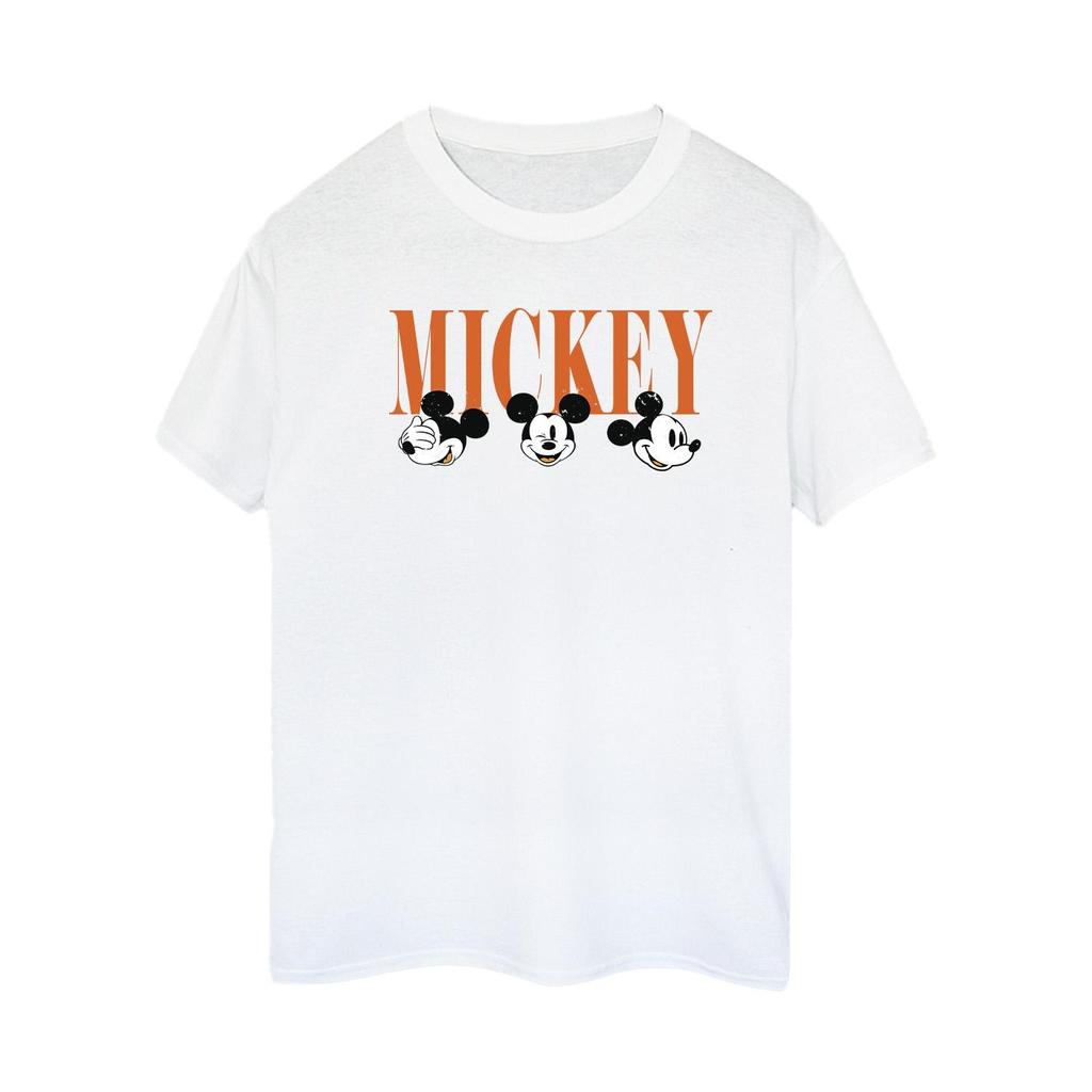 Disney Mickey Mouse Faces Cotton Boyfriend T-skjorte for kvinner/damer