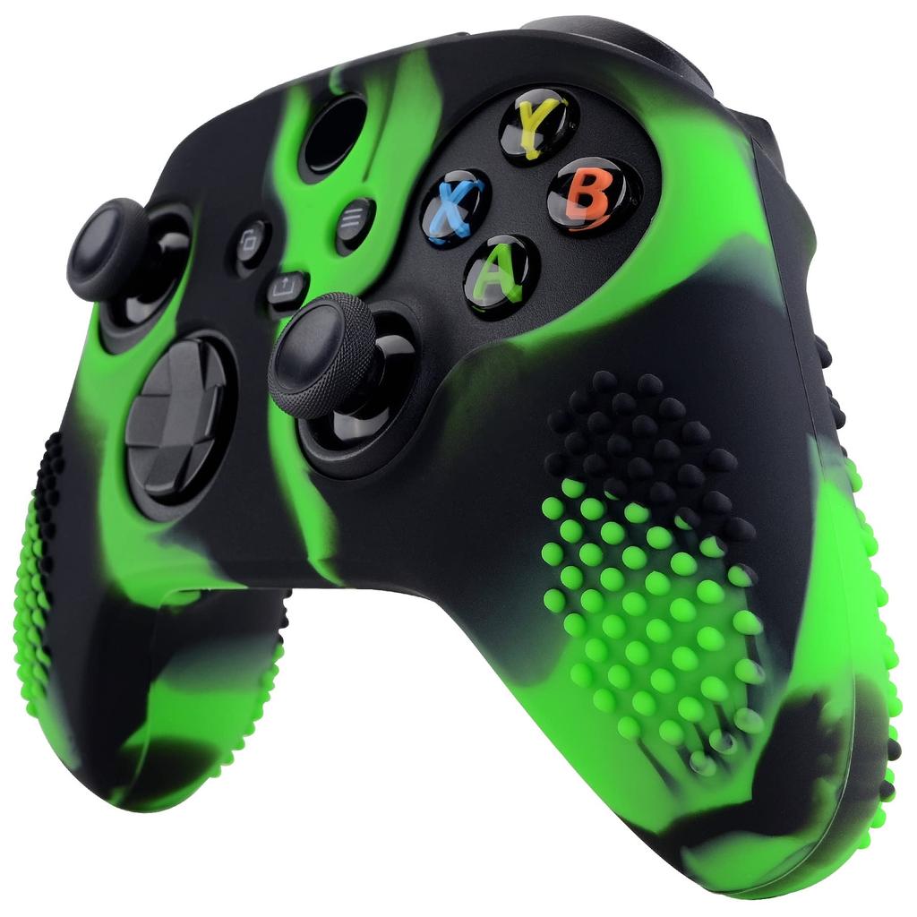 eXtremeRate PlayVital 3D Studded Xbox Series Controller Silicone Cover Skin with 6 Black Thumb Grip Soft Rubber Case Protector for Xbox Core Wireless