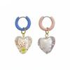 Fresh and Delicate, Delicate Glass Heart-shaped Earrings, Exuding Sweetness and Personality, Unique Design, Niche Earrings for Women.
