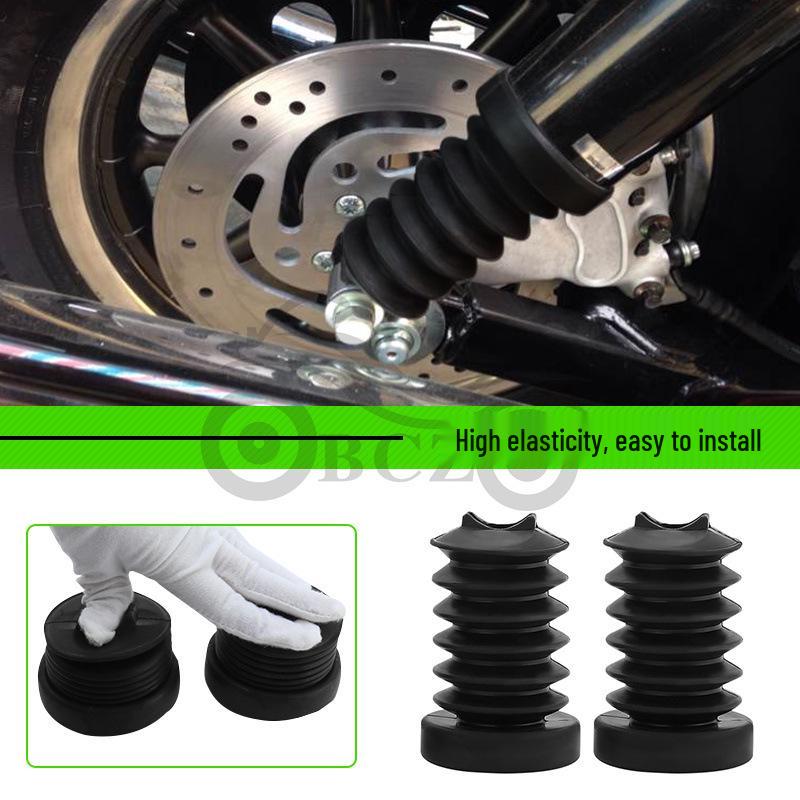 Harley Touring Rear Shock Absorber Dust Cover - Black Rubber Motorcycle Accessory