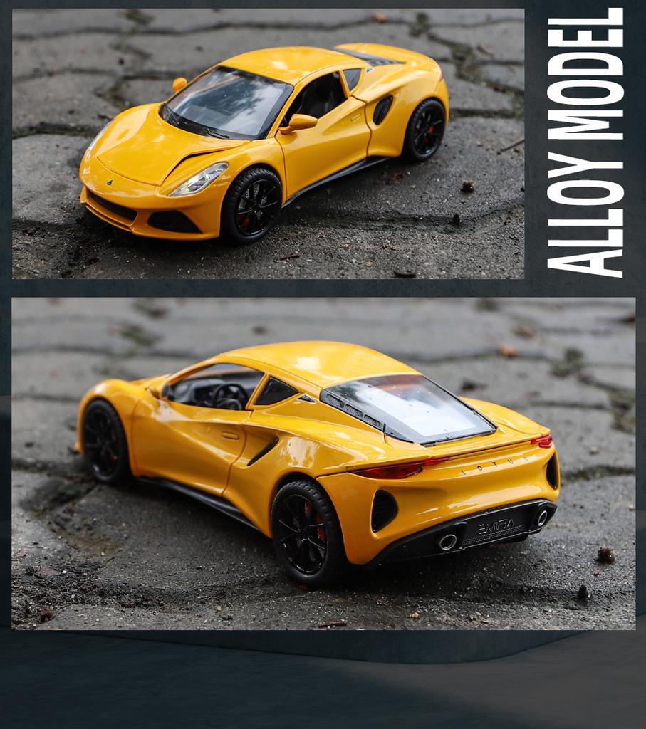 1/24 Lotus EMIRA Supercar Alloy Die Cast Toy Car Model Sound and Light Children's Toy Collectibles Birthday Gift