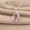 Pink Tourmaline Gemstone 925 Sterling Silver Zircon Jewelry Elegant Chain Pendant 1.4" For Gift CZP-16-4
