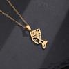 SONYA  Egyptian Queen Nefertiti Pendant Necklaces Women Jewelry Silver Color/Gold Color Stainless Steel Jewellery African