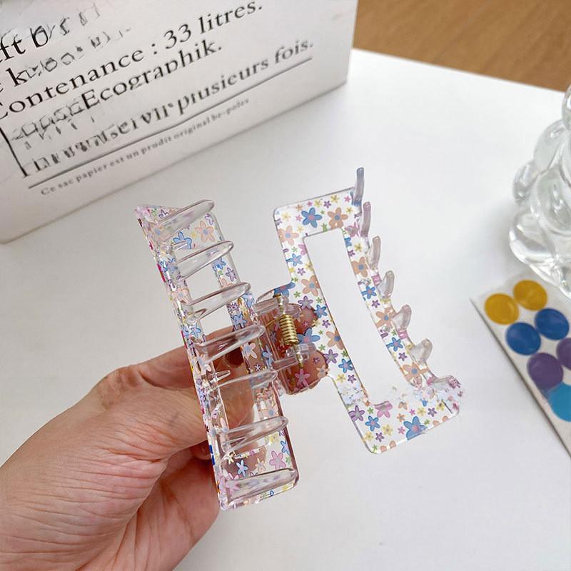 Colorful Floral Daisy Patterned Hair Claw Clips For Girls Stylish Headwear Accessory