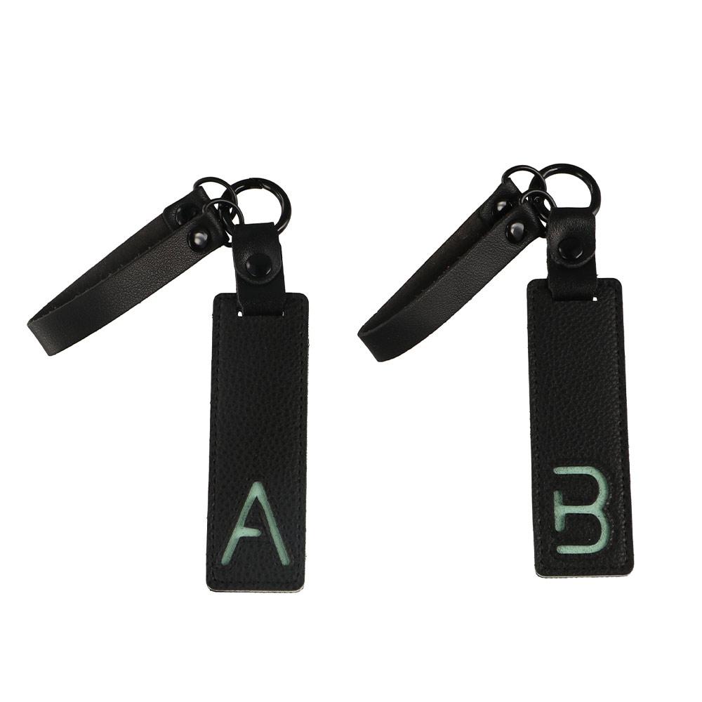 Waist Buckle PU 26 Letter Card  Key Chain Key Ring Business Key Holder  Keychain Accessories