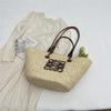 Luojia straw woven bag women's handwoven bag new retro woven bag tote bag seaside vacation handbag