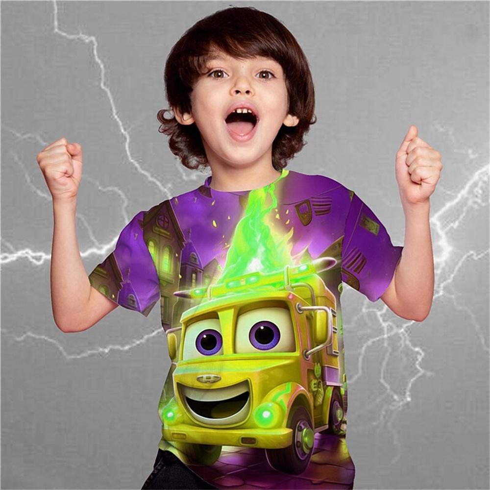 Jungen Sommerkleidung T-Shirts für Kinder Auto Grafik T-Shirts Kinderbekleidung Baby Kurzarm Print Lässige Jungenkleidung