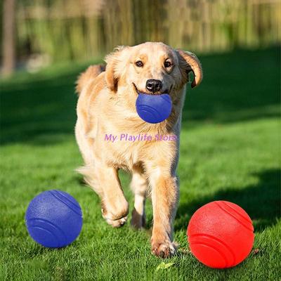 Hundeball aus massivem Gummi, Trainingsball zum Zähnekauen und Beißen, elastisch, langlebig, tragbar, 4,5 cm, für mittelgroße/große Hunderassen