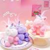 Pink Purple Messy Unicorn Plush Keyring With Practical Rope For Keys And Bags