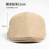 Corduroy cotton cap men's autumn beret big head circumference soft top forward hat British style newsboy hat