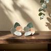 Hot-selling environmentally friendly alloy stud earrings hand-painted enamel color splicing petals design temperament versatile women's earrings