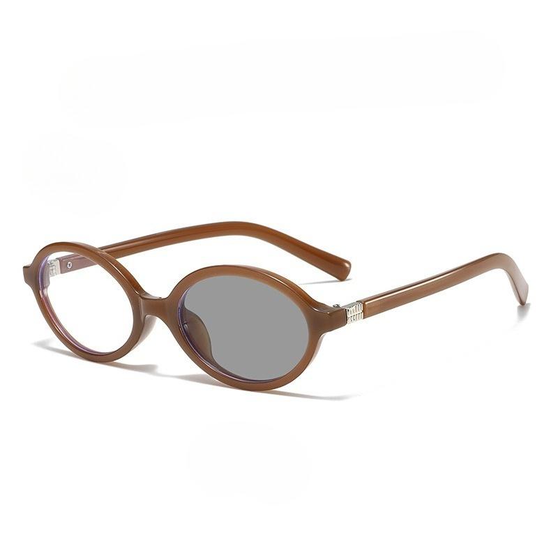 Retro Oval Frame Photochromic Reading Glasses Women Plus Diopter Eyewear Fashion Anti-Blue Light Prescription Sun Shades Glasses