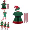 Festive Green Elf Santa Claus Costume For Adults And Kids Perfect For Family Christmas Celebrations