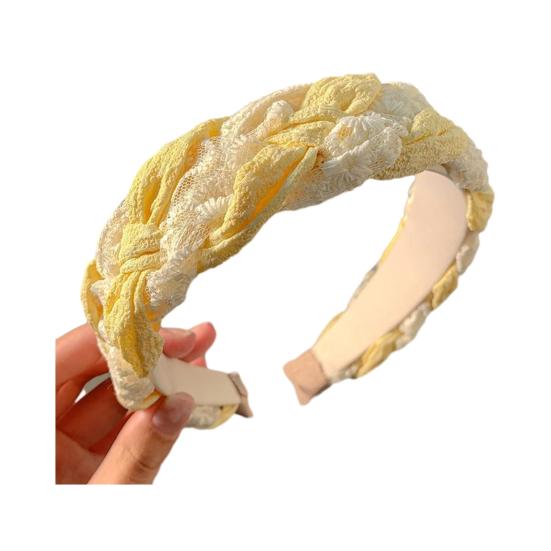 

Wide-brimmed Headband Organza Satin Twist Design High Volume Women Hair Hoop Face Shaping Hair Accessory