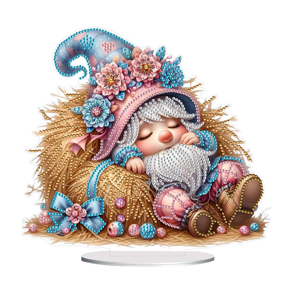 Gnome Double Sided Effect Desktop Diamond Art Kits 5D DIY Diamond Art Tabletop Decorations Diamond Painting Desktop Decorations