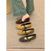 Niche retro round head shallow mouth versatile single shoes women's autumn new gentle Mary Jane ballet flat beanie shoes