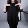 Spring Lace Base Plus Size Casual Shirt for Middle-Aged Women