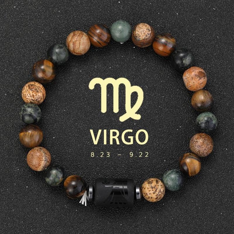 12 Zodiac Signs Bracelets Capricorn Taurus Cancer Virgo Pisces Bracelets Ladies Men Couples Friendship Jewelry Gift Bracelets