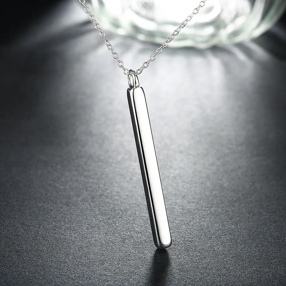 Chic 925 Sterling Silver Bar Pendant Chocker Statement Necklaces Punk Style New Year's Gifts Fine Jewelry For Women Collares