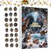 Animal Ornament Advent 2D Acrylic 24 Days Christmas Tree Hole Countdown Calendar Holiday Animal Pendant for Kids Boys Girls
