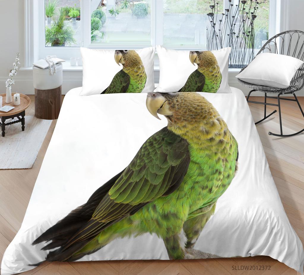 3D Printing Household Bedding Set Bird Theme Bedding Set Queen King Full-size Double Bed Quilt Cover and Pillowcase Soft Microfiber