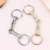 Horse Bits Hollow Jointed Mouth Snaffle Bits Keychain Alloy Keychain Single Connector Horse Bit Key Knot Snaffle Bits Keychain