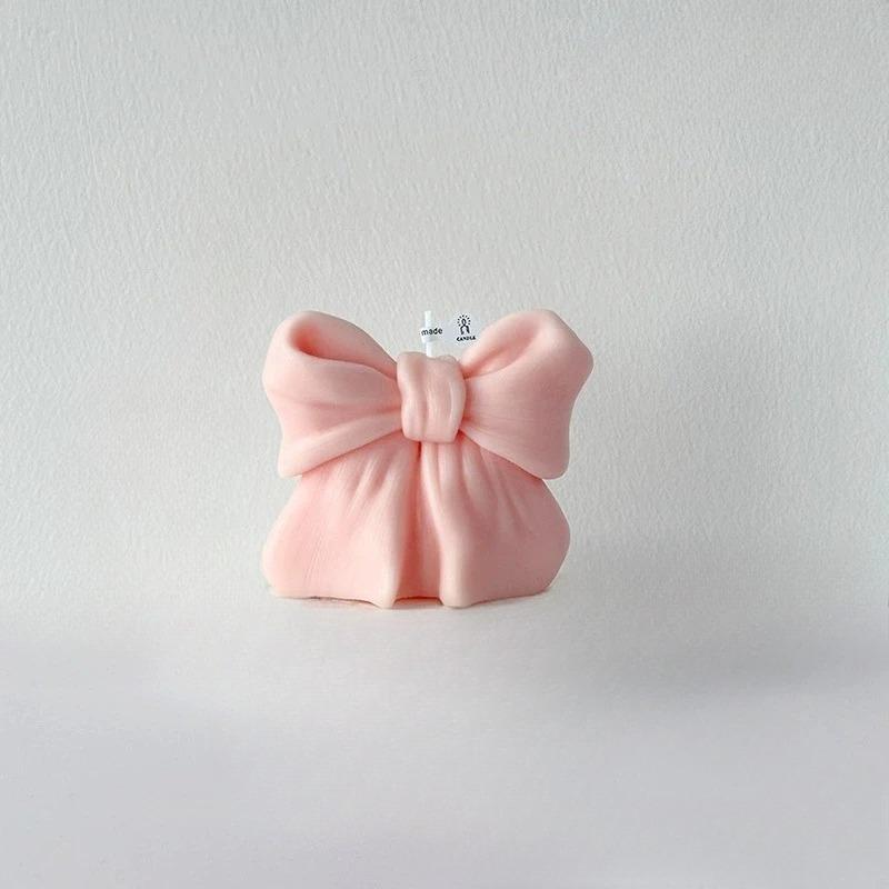 1PC 3D Bow Tie Candle Valentine's Day Bowknot Aromatherapy Scented Candles Plaster Craft Home Decor Wedding Favors Gift