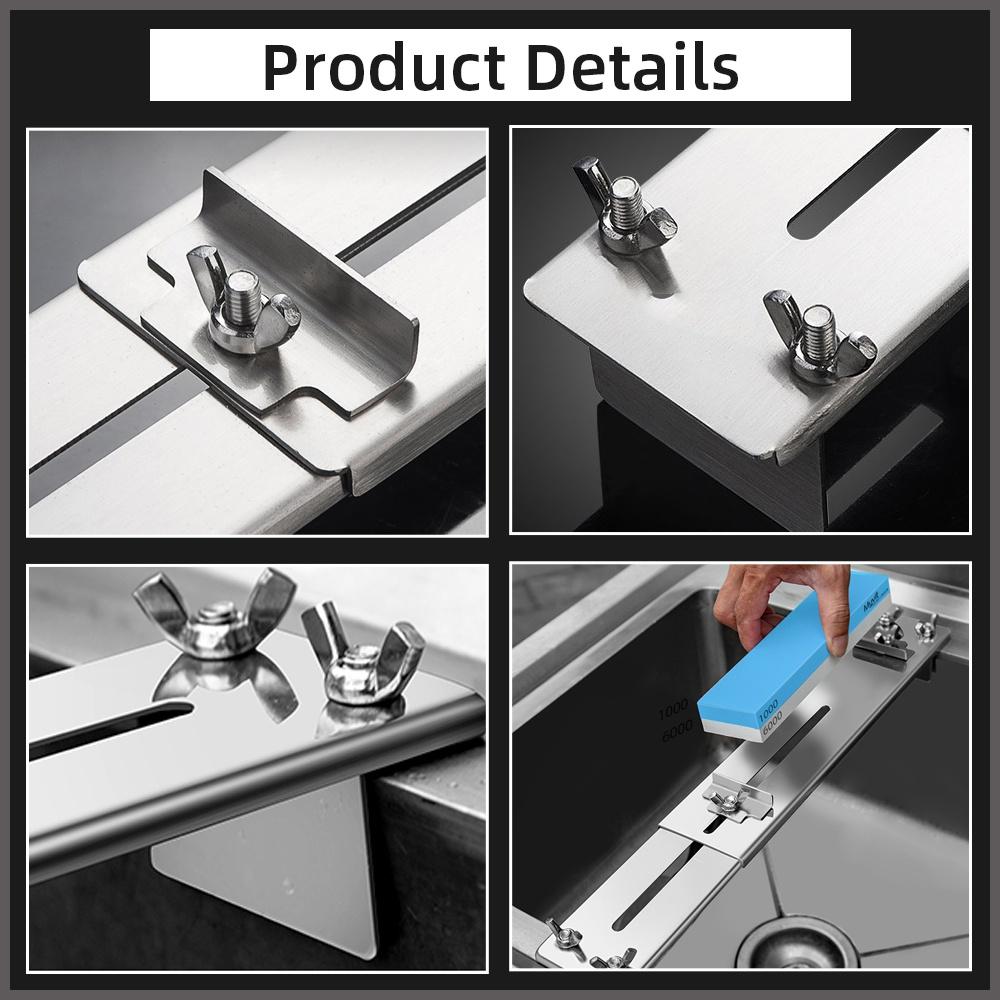 Whetstone Knife Sharpener Water Stone Plate Grinding Stone Base with Angle Guide Adjustable Whetstones Sink Bridge Holder