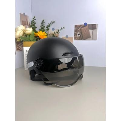 Motorcycle Helmet Vintage Black with Goggles Men Women For Ebike Cycling Urban Commuter