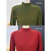 Noble Bourgeois Olive Green High-Neck Knit Sweater for Women - Stylish Autumn/Winter Layer