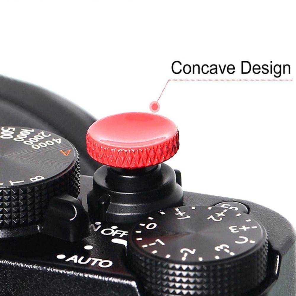 Concave Shutter Button Brass Rubber Ring Shutter Release for Fujifilm/Leica/Nikon/Sony DSLR Camera