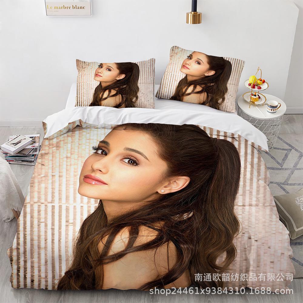 Three-Piece 3D Digital Printing Arianagrande Quilt Cover Home Textile Four-Piece Set