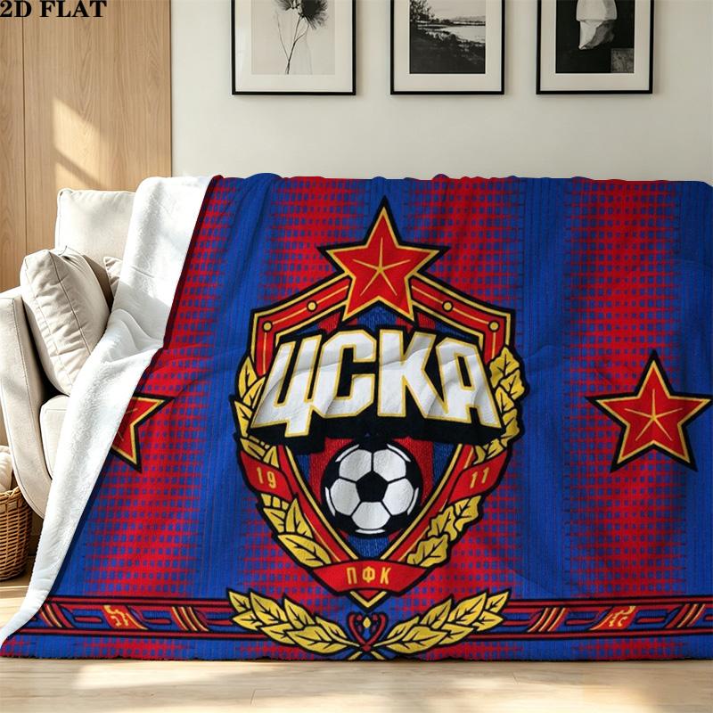 CSKA Moscow Print Flannel Blanket High Quality Warm Comfortable Cover for All Seasons Perfect for Gifts Home Decor