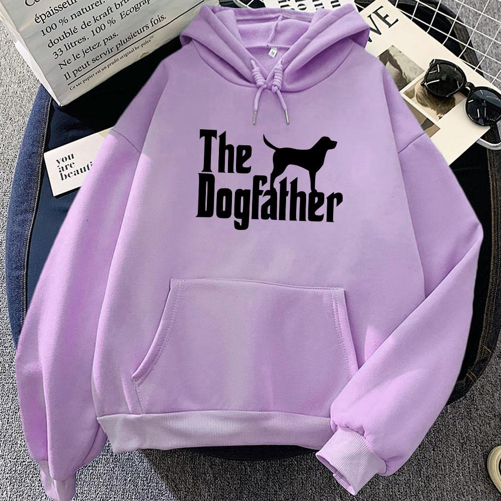 Graphic Clothes The Dogfather Cartoon Printing Sweatshirts Roupas Femininas Moletom Winter Fleece Long Sleeve Pullovers Women