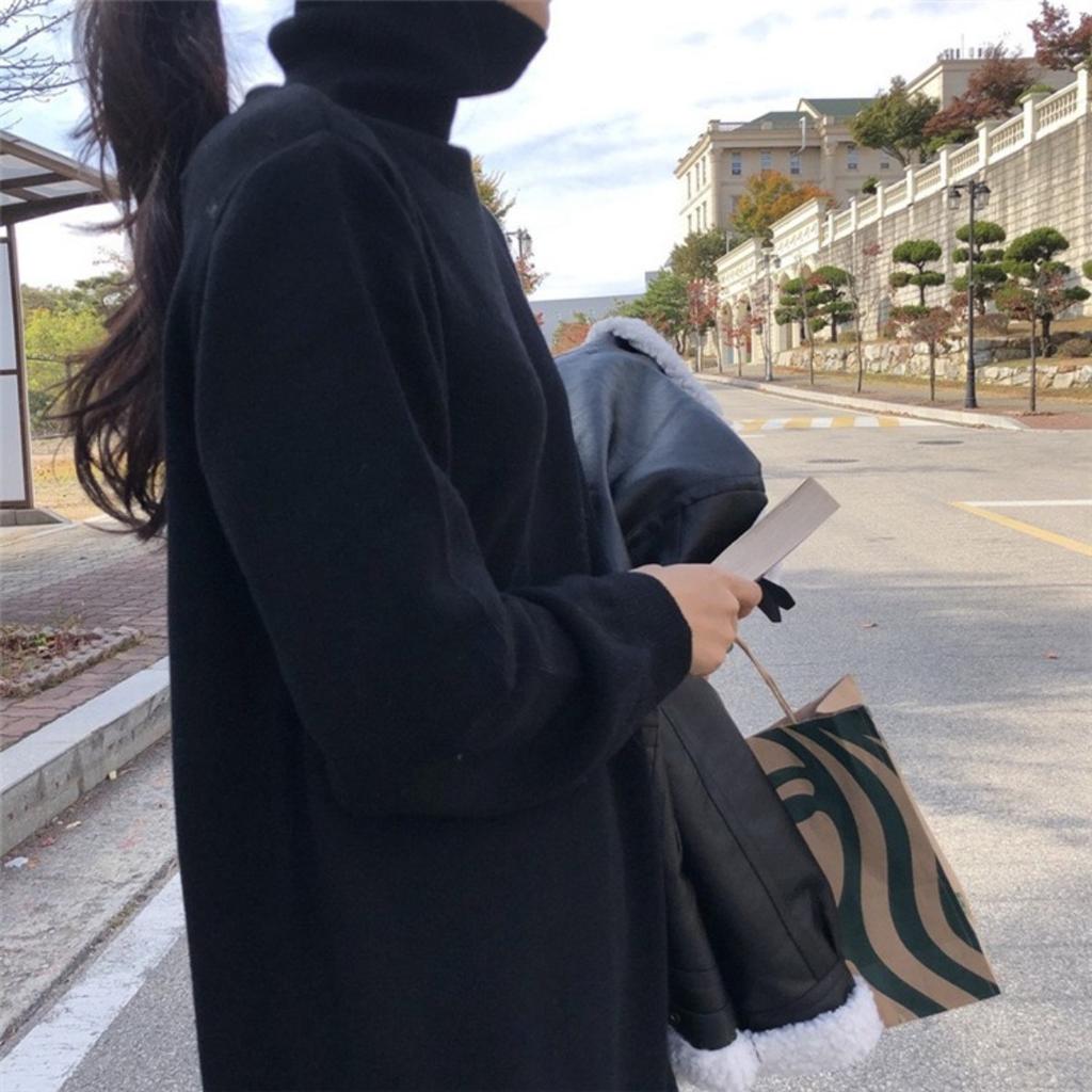 Dickes Winter Damenkleid Langarm Strickkleider Maxi Vintage Übergröße Kleider