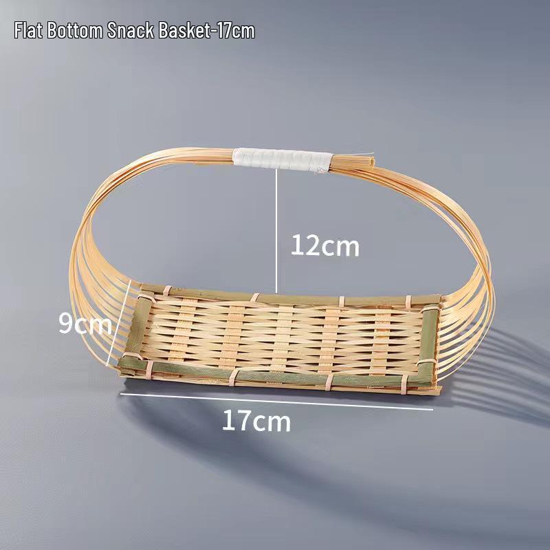 Multi-Layer Bamboo Handwoven Basket with Handle for Tea, Pastry, Fruit & Cake