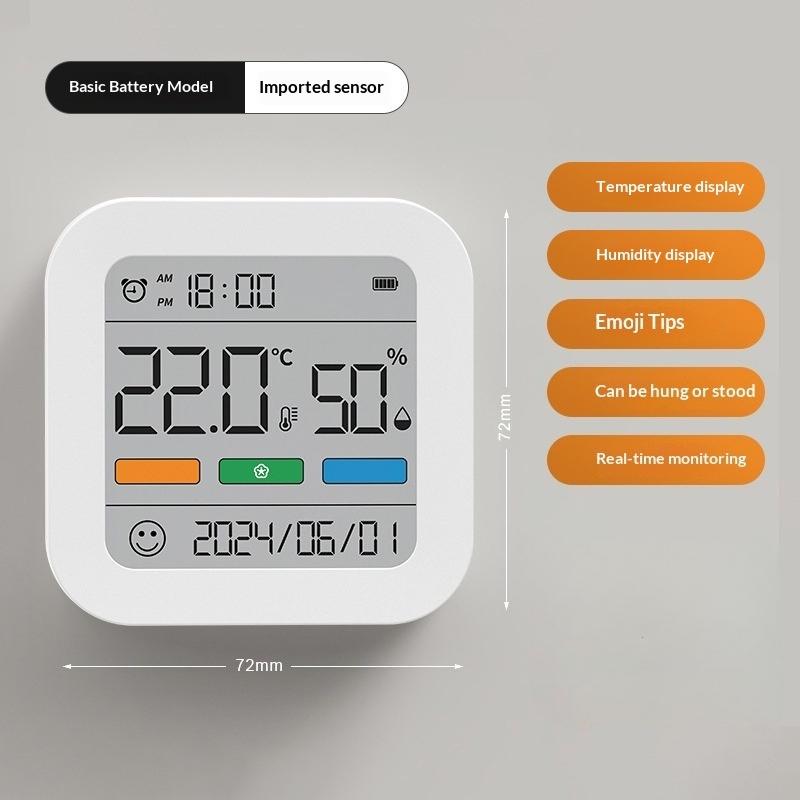 Электронный гигрометр-термометр для помещений, дома, с ЖК-дисплеем, цифровой датчик, измеритель, метеостанция, датчик влажности, измеритель, монитор белый