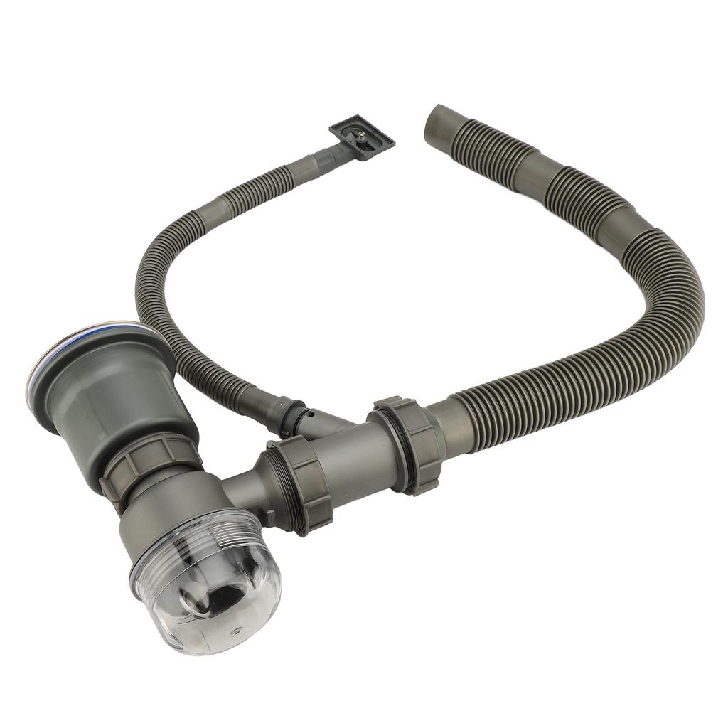 Kit Sifon Chiuvetă Bucătărie Profesional Îngroșat Rezistent la Mirosuri Kit Conductă Sifon Chiuvetă pentru Chiuvetă Bucătărie