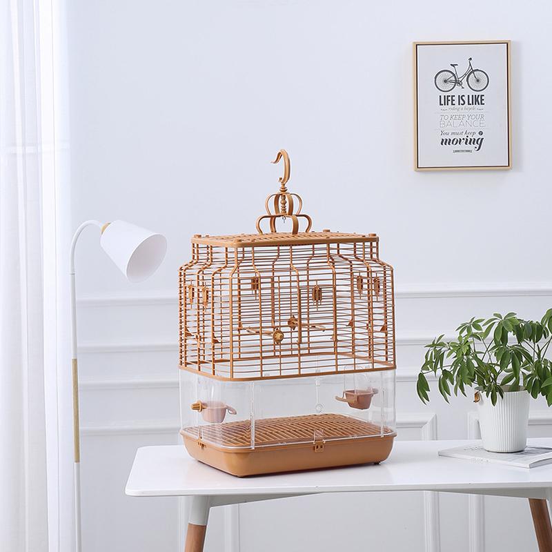 Factory Source Pet Cage Tiger Skin Black Phoenix Peony Parrot Myna Breeding Cage Anti-splash Anti-spray Anti-flying Bird Cage