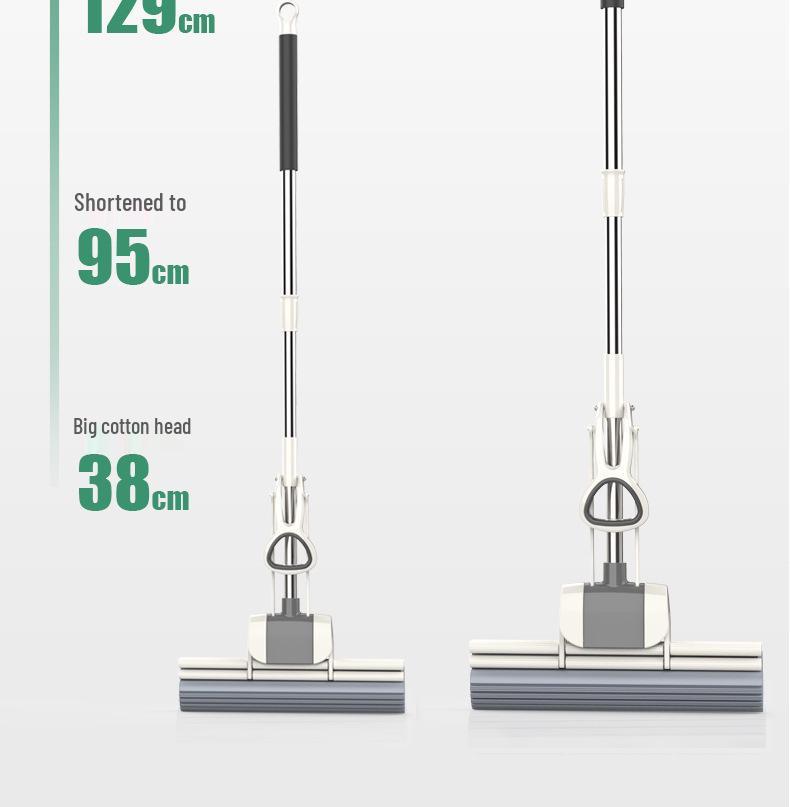 Large PVA Sponge Roller Mop - Hand-Free Squeeze, Absorbent & Lightweight