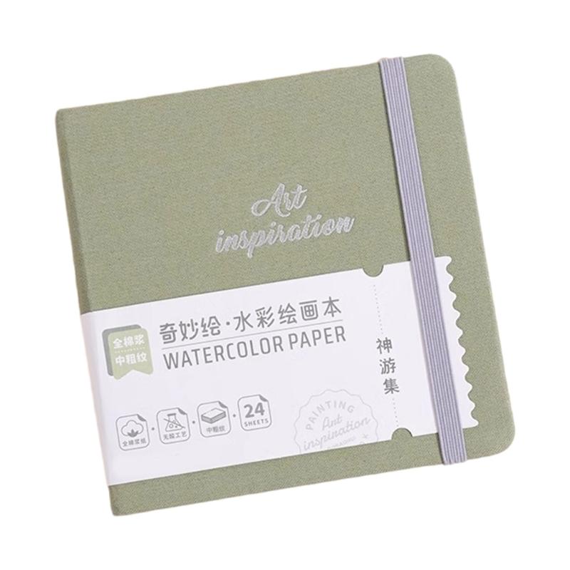 Hardcover Watercolor Paper Pad 24 Sheets Cotton Paper Watercolor Sketchbook Pocket Sketchpad for Artists Student Drawing