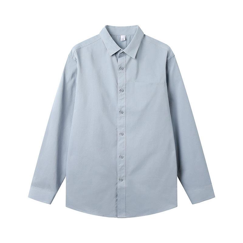 Autumn New Men's Handsome Solid Color Long-sleeved Shirt Loose Large Size Japanese Casual Shirt