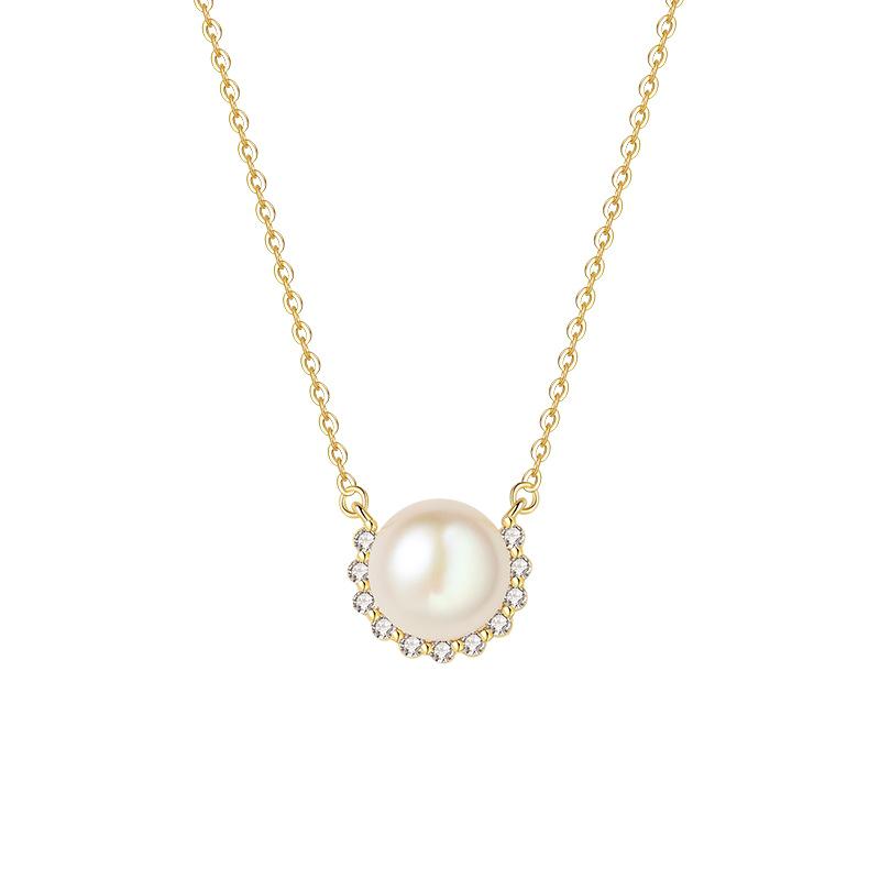 Trendy Freshwater Pearl Necklace with S925 Sterling Silver, Summer s Must-Have Clavicle Chain S925 Silver