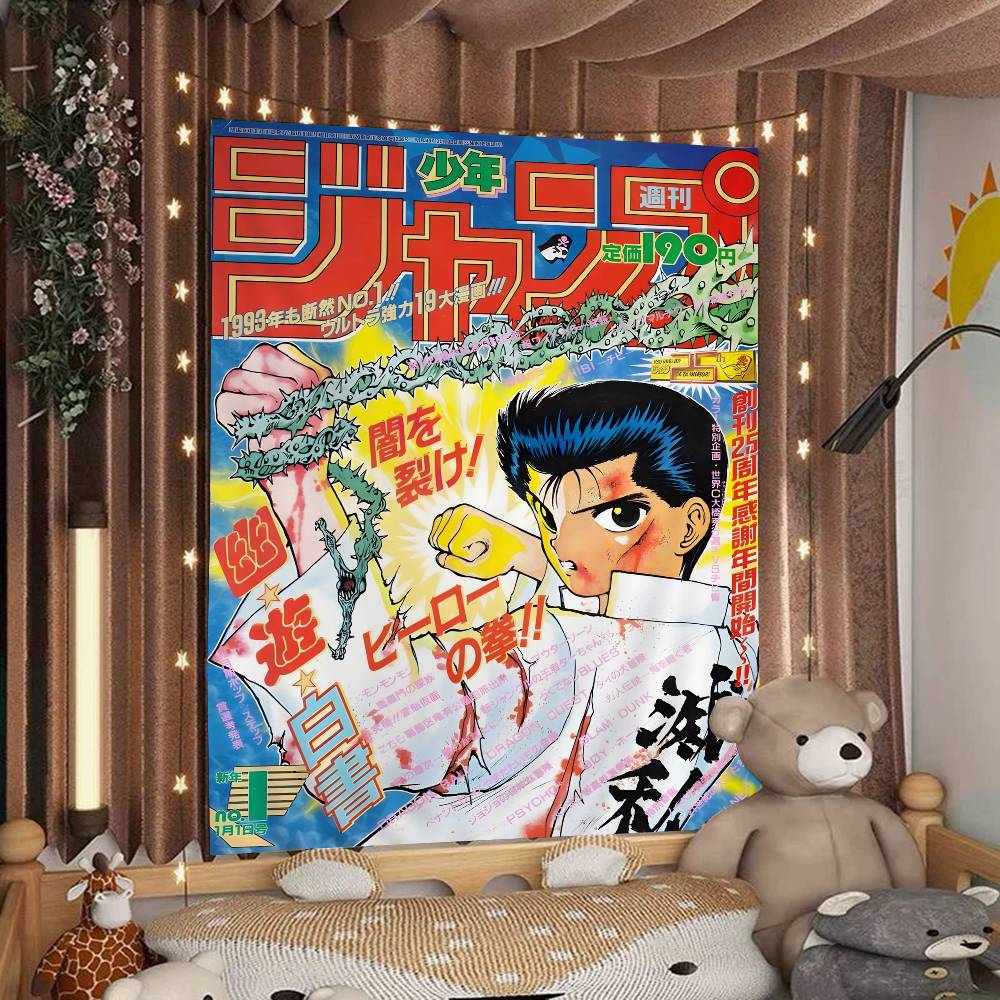 Anime YuYu Hakusho Printed Large Wall Tapestry Cheap Hippie Wall Hanging Bohemian Wall Tapestries Mandala INS Home Decor
